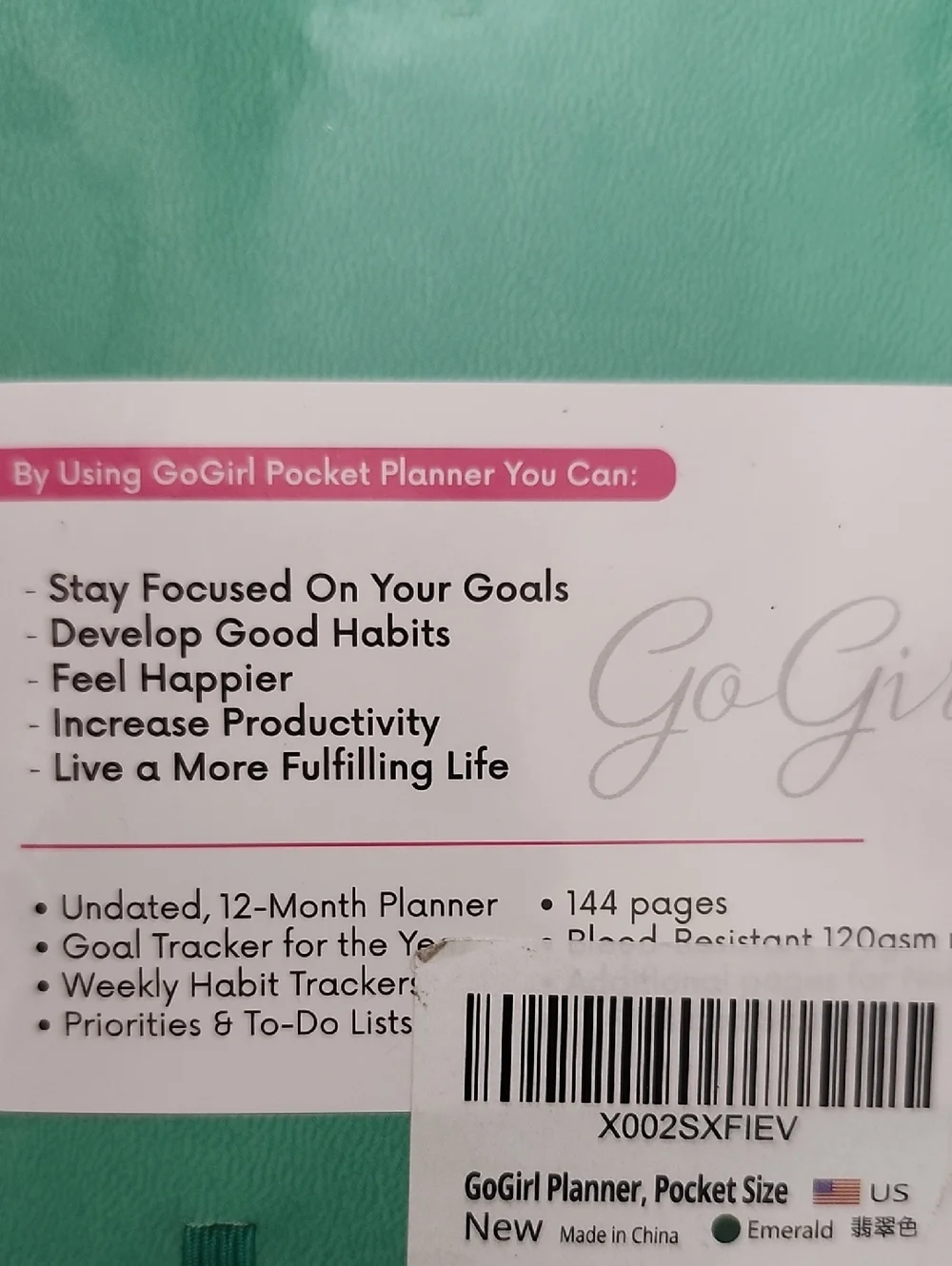 Brand New GO GIRL POCKET PLANNER UNDATED WEEKLY & MONTHLY PLANNER - Picture 3 of 4